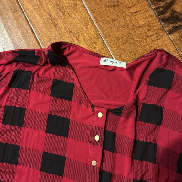 Nesting Olive House Dress in buffalo check - Picture 3 of 3